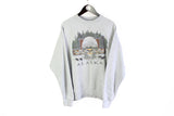 Vintage Alaska Sweatshirt XLarge Fruit of the loom 90s crewneck gray jumper made in USA