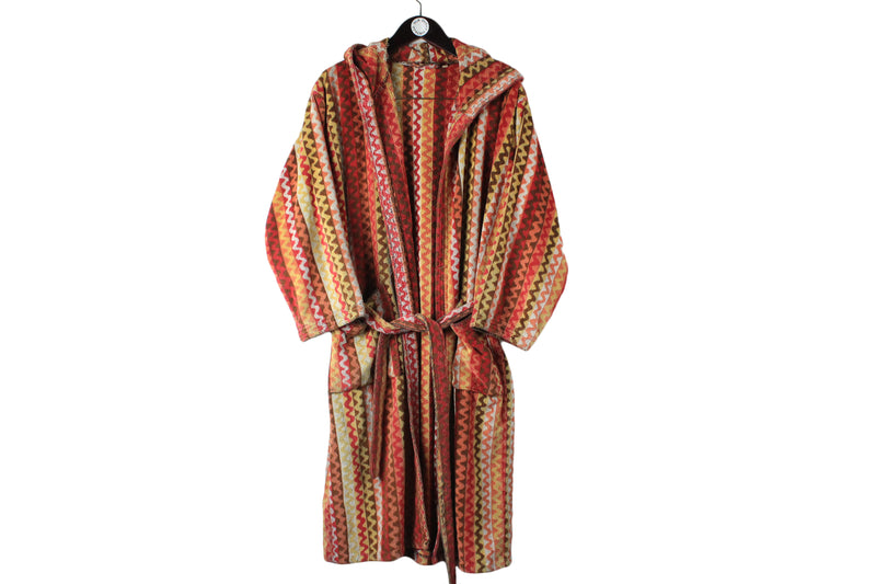 Missoni Bathrobe 3/4 Sleeve Medium authentic luxury abstract pattern bright robe multicolor red yellow 00s 