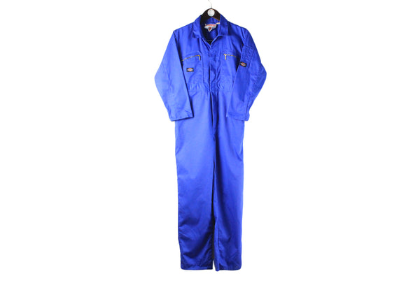 Vintage Dickies Coveralls Women’s Small redhawks 00s work wear blue overalls jumpsuit USA style small logo retro hype rave style