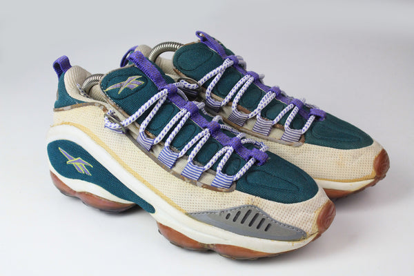 Vintage Reebok DMX Sneakers Women's EUR 39 green beige purple 90s tainers