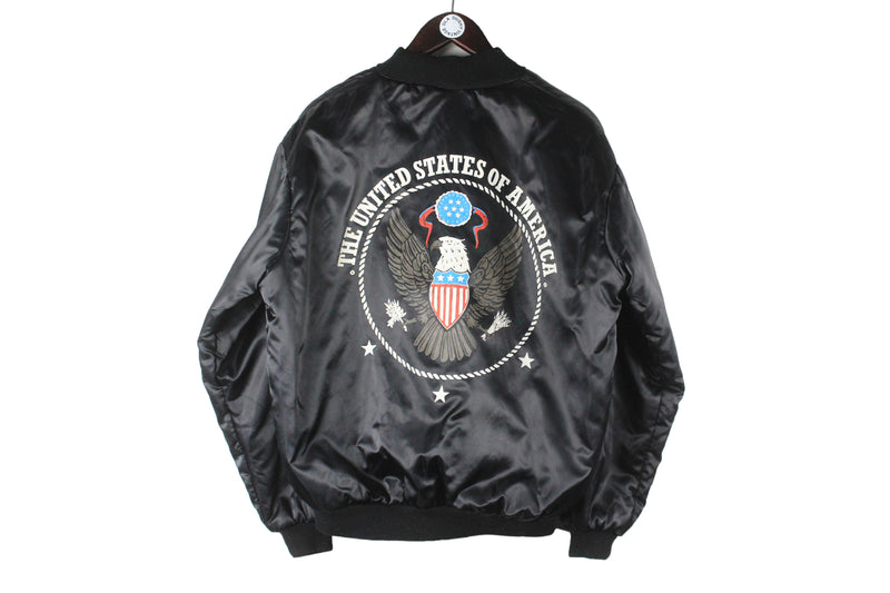 Vintage United States of America Bomber Jacket Medium USA big logo 90s