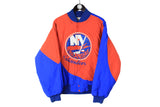 Vintage New York Islanders Bomber Large size men's retro jacket big logo colorfull clothing team merch ice hockey team made in USA American wear classic rare 90's 80's 
