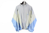 Vintage Adidas Track Jacket XXLarge gray blue 90s full zip windbreaker