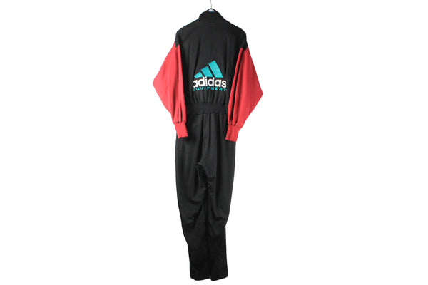 Vintage Adidas Equipment Jumpsuit XXLarge big logo coveralls overalls 90s retro sport style black red athletic streetwear jacket