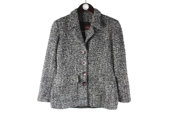 Vintage Kenzo Blazer Women’s 36 gray wool style jacket luxury retro classic wear