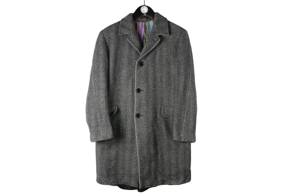 Etro Coat Medium gray wool jacket authentic classic made in Italy 