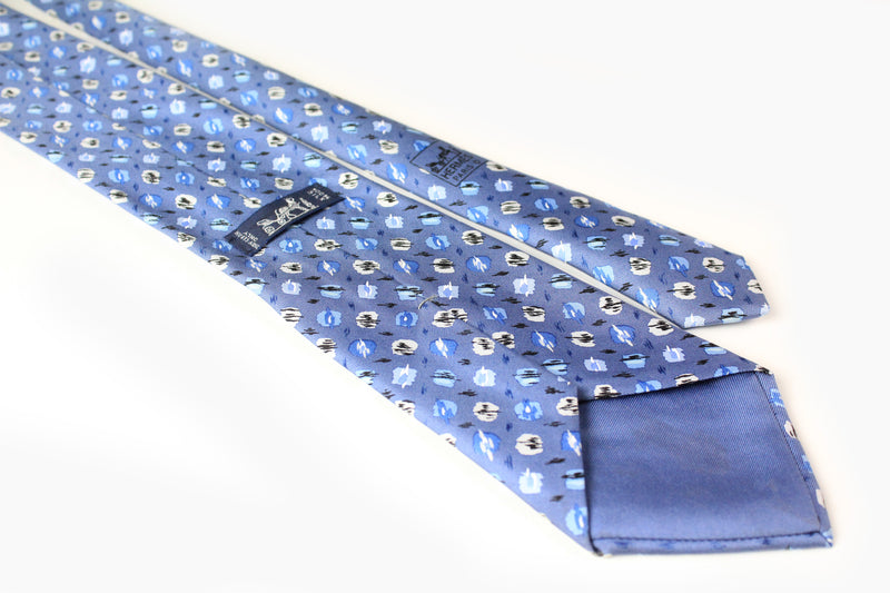 Vintage Hermes Tie made in France 7977 EA  silk tie abstract pattern