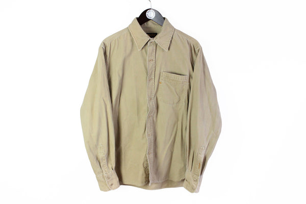 Vintage Wrangler Corduroy Shirt Large brown 90s oxford style 
