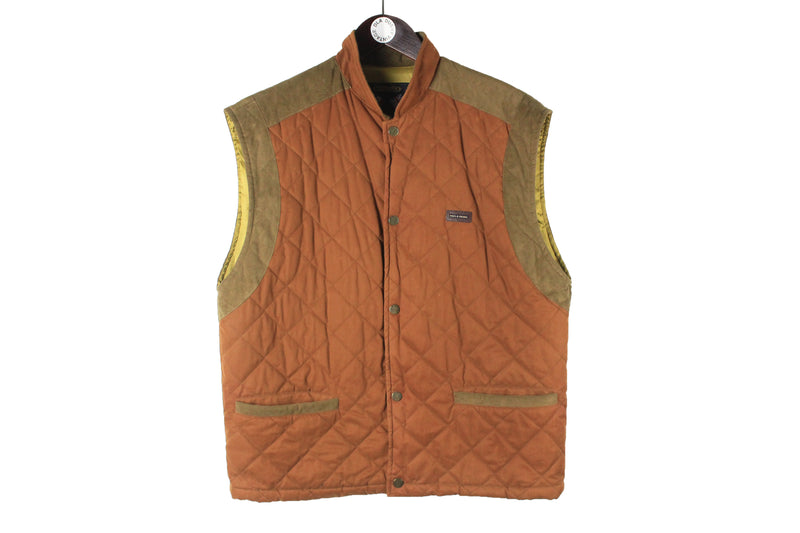 Vintage Vest Paul & Shark Medium / Large size men's sleeveless brown 90's authentic streetwear style