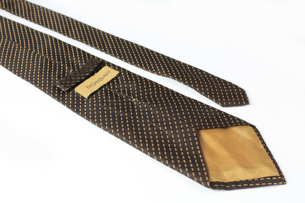 Vintage Yves Saint Laurent Tie brown abstract pattern