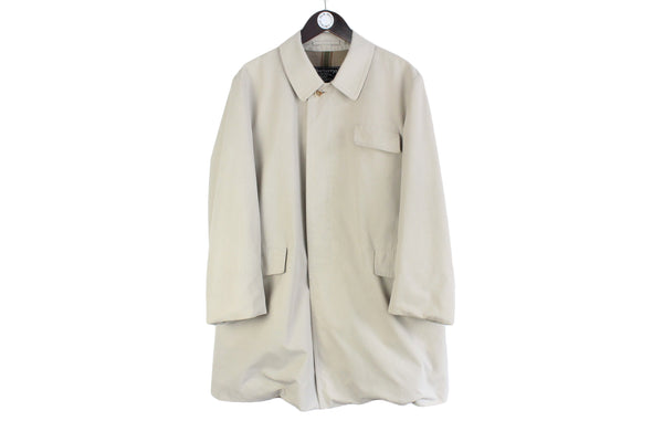 Vintage Burberrys Jacket Women’s XLarge beige 90s retro trench classic made in England style luxury wear 