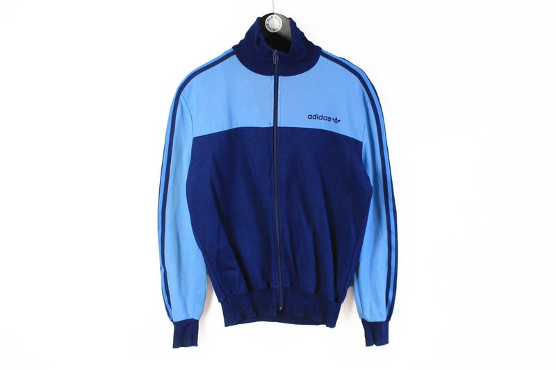 Vintage Adidas Track Jacket Medium / Large blue 90s made in Hong Kong full zip windbreaker