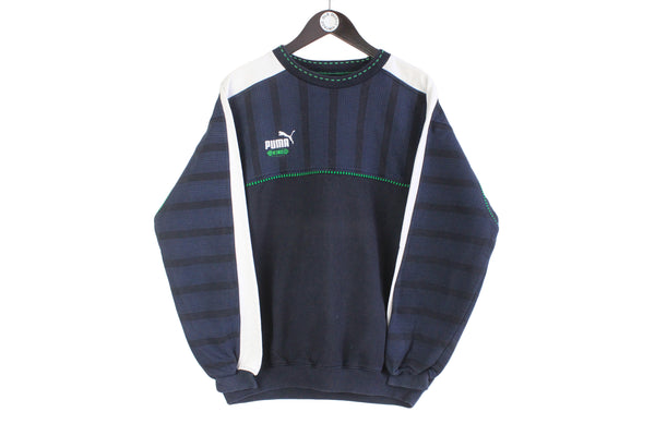Vintage Puma Sweatshirt Medium retro navy blue 90s crewneck sportswear retro jumper