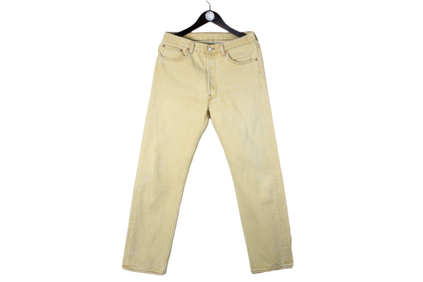 Vintage Levi's Jeans retro pants denim yellow beige classic basic wear 90's 80's style outfit streetwear streetstyle USA brand men's jean