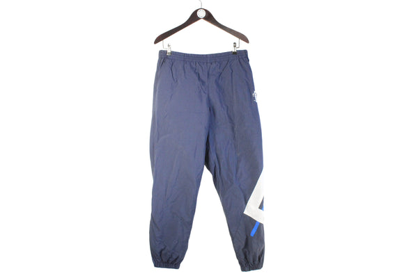 Vintage Diadora Track Pants Medium blue retro style tennis 90s retro sport Italy brand