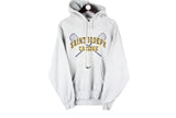 Vintage Nike Saint Joseph College Hoodie Small gray University 00s Team big logo retro sport jumper Cricket