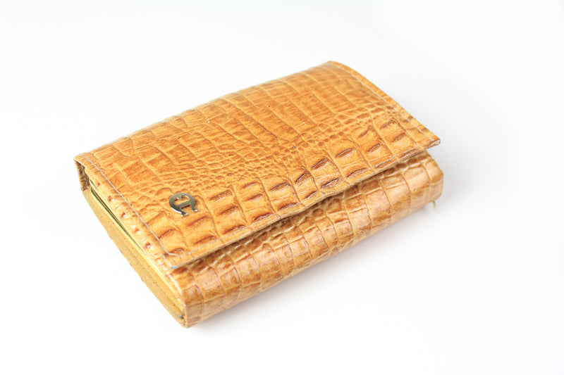 Vintage Etienne Aigner Wallet brown 90s leather crocodile wallet