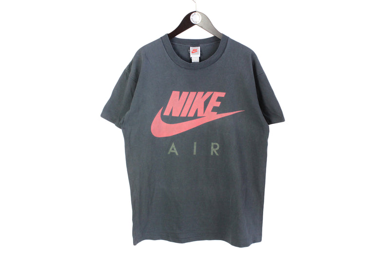 Vintage Nike T-Shirt XXLarge made in USA Air cotton black big logo tee