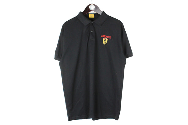 Vintage Ferrari Polo T-Shirt XLarge 1996 retro collared 90s Formula 1 F1 Michael Schumacher sport racing shirt