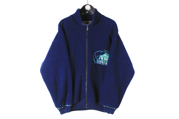 Vintage Alaska Fleece XLarge size full zip blue basic sport wear authentic athletic clothing winter warm long sleeve 90's 80's style outdoor extreme ski