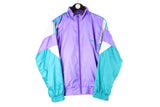 Vintage Adidas Tracksuit Small purple green 90s retro sport style rave party techno wear jacket and pants suit