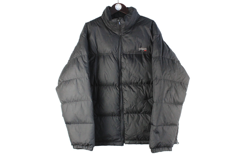 Vintage Schott Puffer Jacket XLarge black small logo 90s retro sport style winter down jacket
