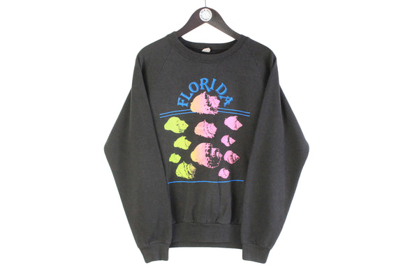 Vintage Florida Sweatshirt Small 80s made in USA State jumper sport crewneck 90s sea pattern