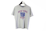 Vintage Reebok New York Giants T-Shirt Small 90s gray big logo cotton basic tee