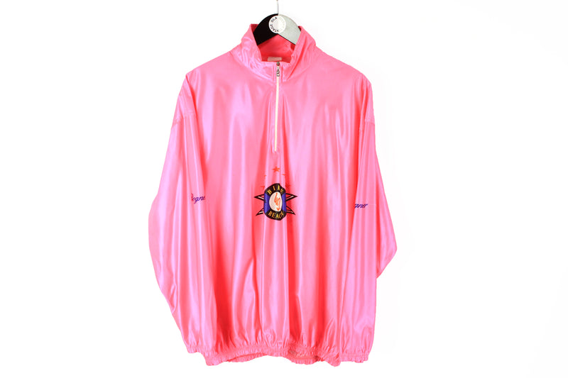 Vintage Bogner Bike Long Sleeve T-Shirt 1/4 Zip Large / XLarge pink rare Bike Beach 90s sweatshirt