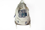 Vintage Nike Backpack gray big logo leather bottom 90s sport school bag
