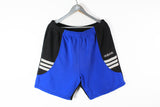 Vintage Adidas Shorts XLarge blue black 90s sport cotton shorts