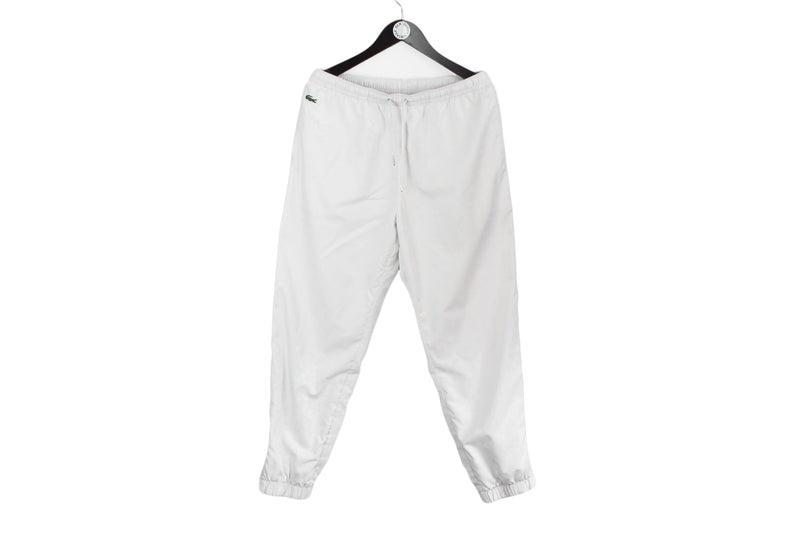 Vintage Lacoste Track Pants Large / XLarge white 90's sport pants 