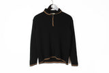 Vintage Christian Dior London Sweater Women's 14 60s 70s black wool jumper