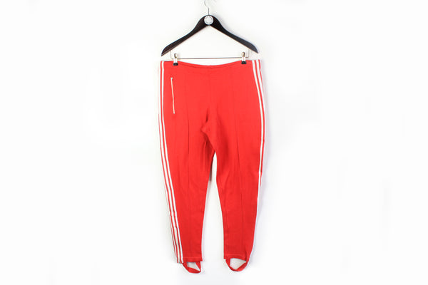 Vintage Adidas Track Pants Medium red 80s made in Korea sport trousers