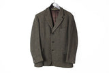 Vintage Harris Tweed Blazer Medium  brown 70s retro style wool jacket