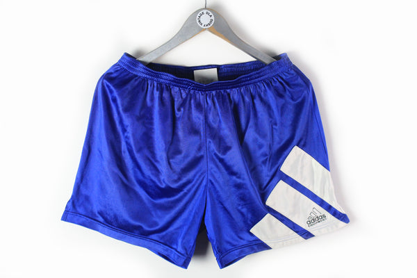 Vintage Adidas Equipment Shorts Medium white blue light sport shorts 90s 