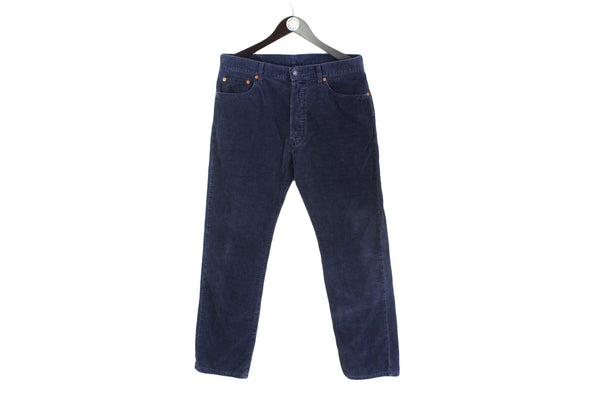 Vintage Levis 551 Corduroy Pants W 36 L 32 blue 90's retro style authentic navy trousers