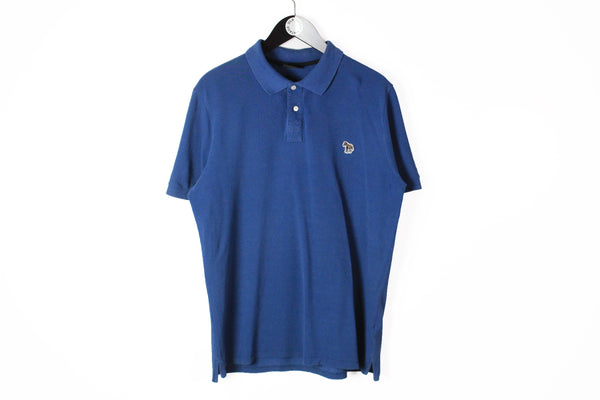 Paul Smith Polo T-Shirt XLarge blue small logo authentic tee cotton