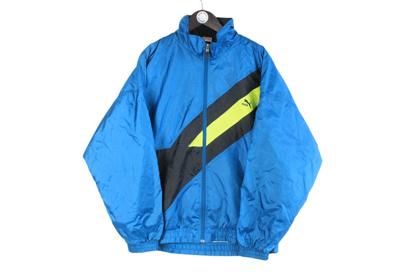 Vintage Puma Tracksuit XLarge blue 90s full zip sport jacket and pants windbreaker retro sport style