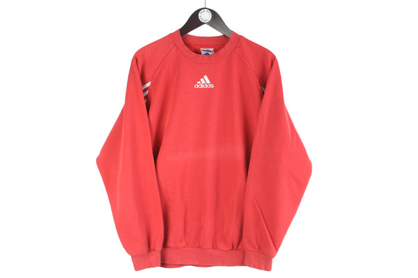 Vintage Adidas Sweatshirt Medium red big logo crewneck 90s small logo jumper