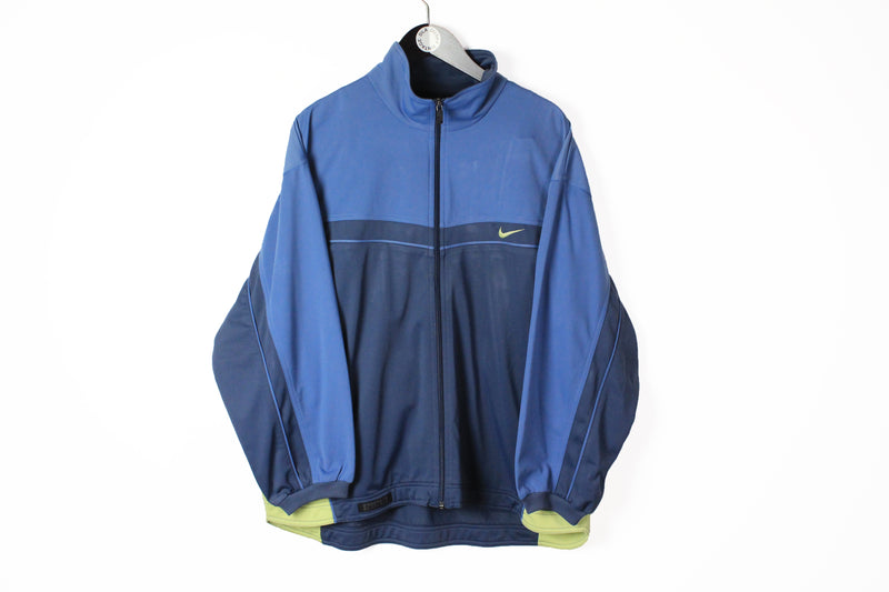Vintage Nike Track Jacket Large blue big logo 90s windbreaker
