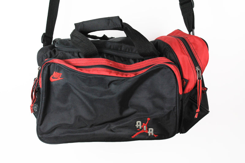 Vintage Nike Air Jordan Travel Bag black red big logo 90s sport bag