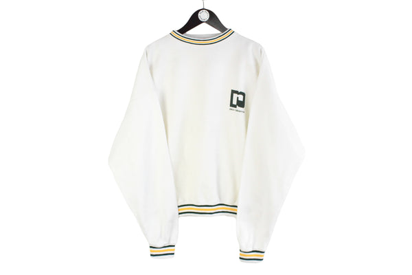 Vintage Paco Rabanne Sweatshirt Large white small logo retro style 90s crewneck  parfum jumper