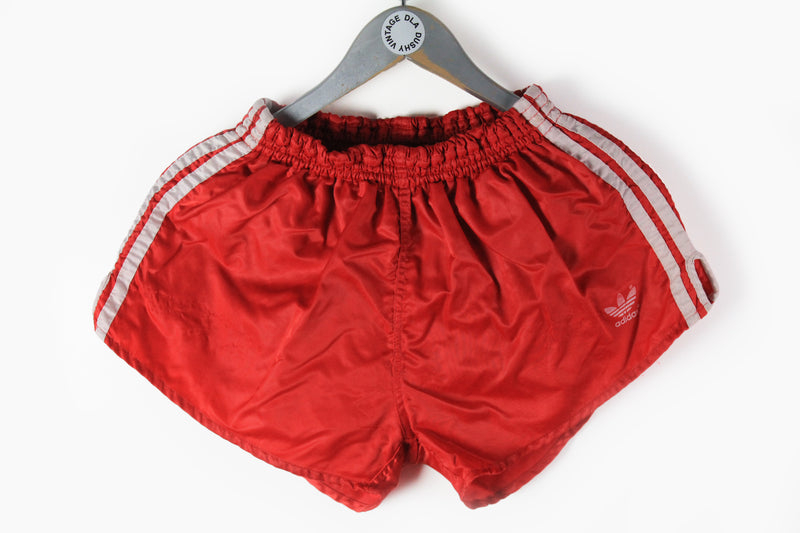 Vintage Adidas Shorts Medium red made in west germany classic 90s polyester shorts