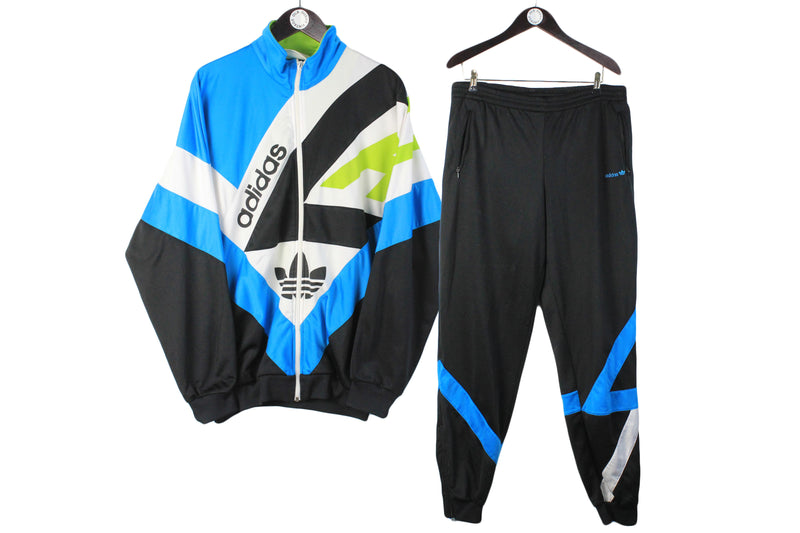 Vintage Adidas Tracksuit XLarge big logo 90's multicolor retro style sport suit