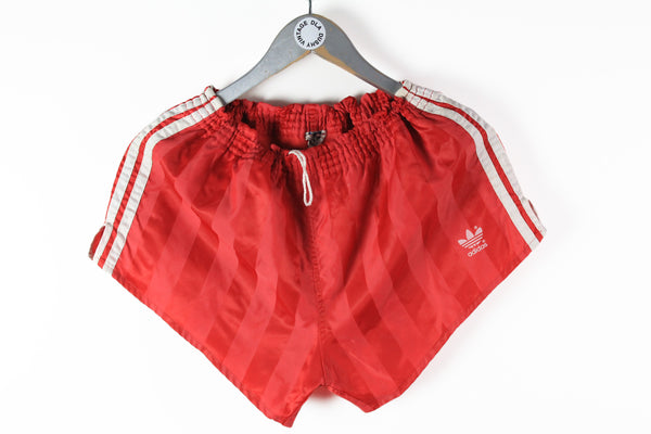 Vintage Adidas Shorts Large red striped pattern 80s made in west germany shorts running