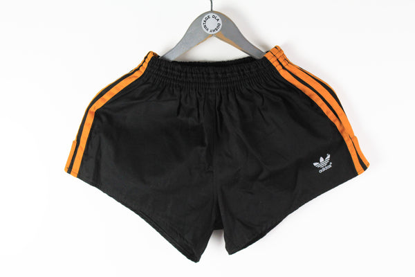 Vintage Adidas Shorts Medium made in Yugoslavia 80s black orange rare running shorts cotton
