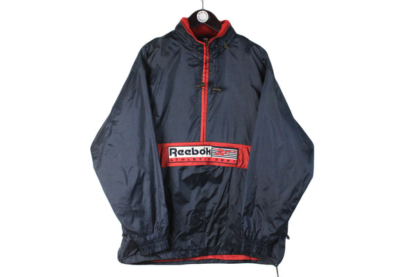 Vintage Reebok Anorak Jacket XLarge big logo athletic dept 90s half zip retro style windbreaker