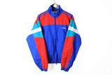 Vintage Adidas Track Jacket Medium multicolor blue 90s sport windbreaker athletic