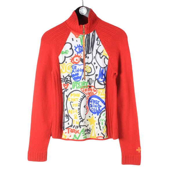 Jc De Castelbajac Sweater Half Zip Women's Medium – dla dushy